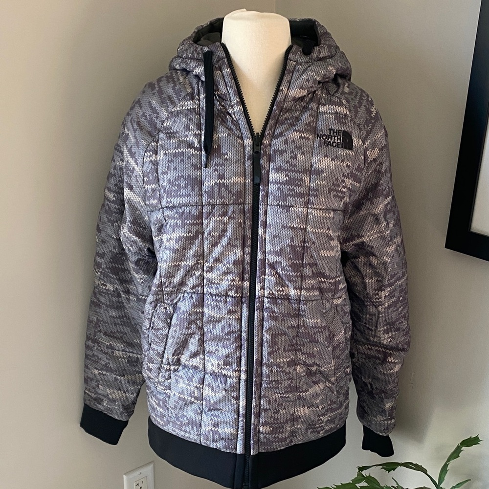The North Face Reversible Black and Gray Hooded Jacket